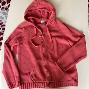Coral Chico’s Zippered Hoodie—Size 2